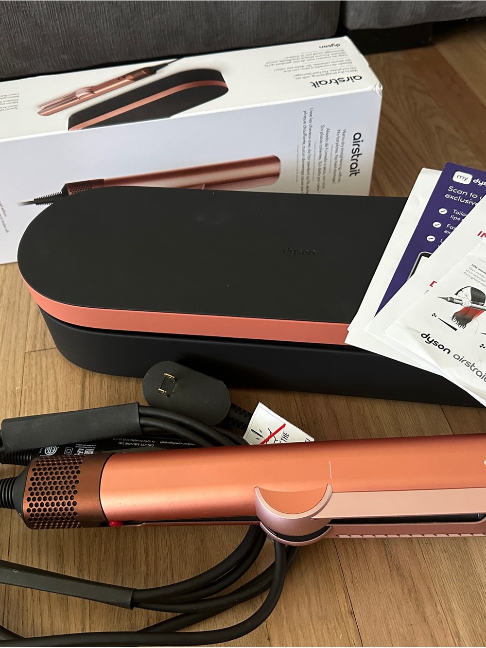 Dyson airstrait amber silk hair straightener & dryer in 1 NIB